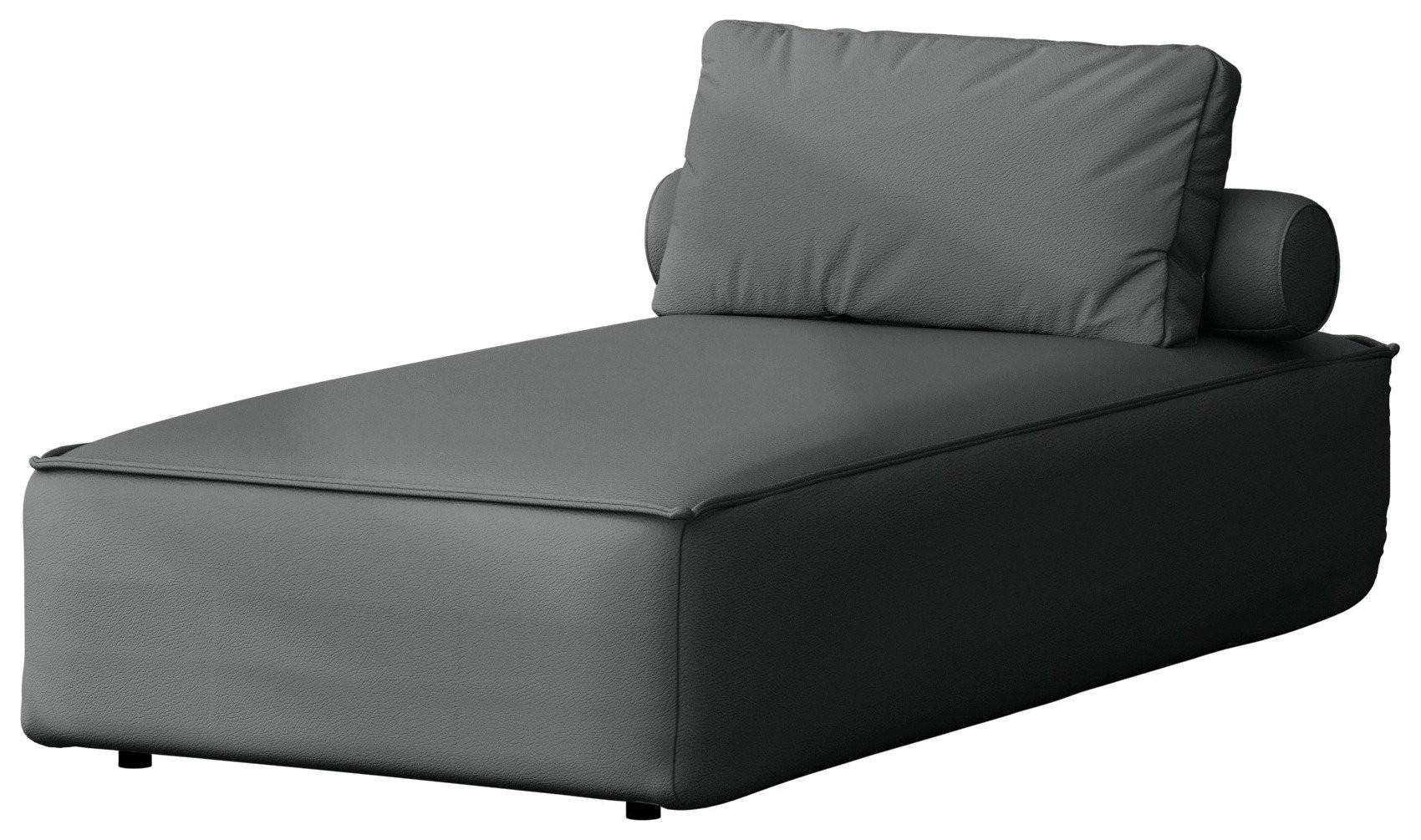 GARTENLIEGE Lorento Outdoor Polster-Relaxliege, Dunkelgrau Kunstleder 92/73/195 cm - Dunkelgrau, Textil (92/73/195cm) - WFL GROUP