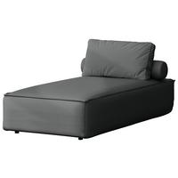 GARTENLIEGE Lorento Outdoor Polster-Relaxliege, Dunkelgrau Kunstleder 92/73/195 cm - Dunkelgrau, Textil (92/73/195cm) - WFL GROUP