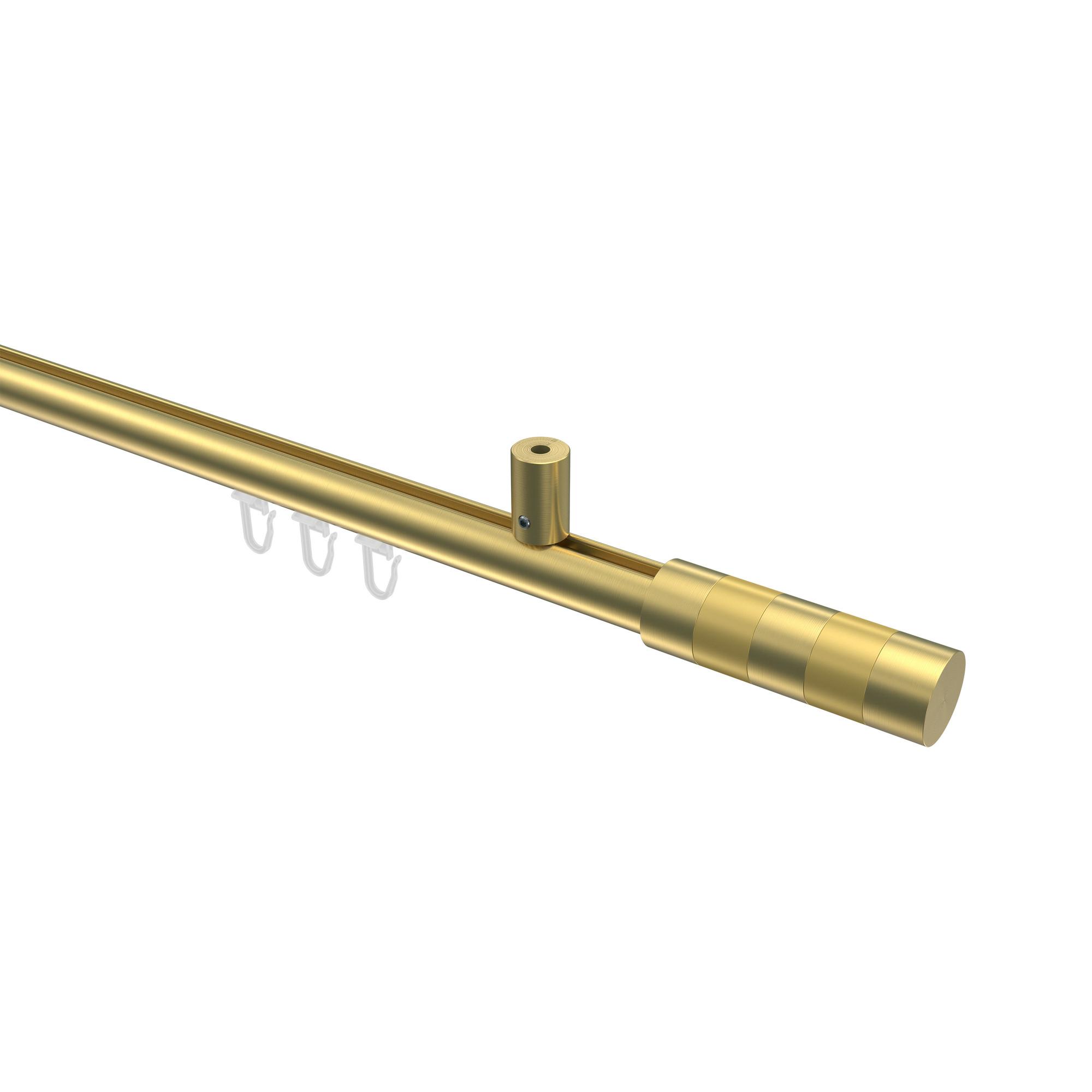 GARDINENSTANGE INNENLAUF Sonius Mavell 160 cm, 1-läufig, 20 mm Ø Messing-Optik - Messingfarben/Goldfarben, Metall (160cm) - INTERDECO