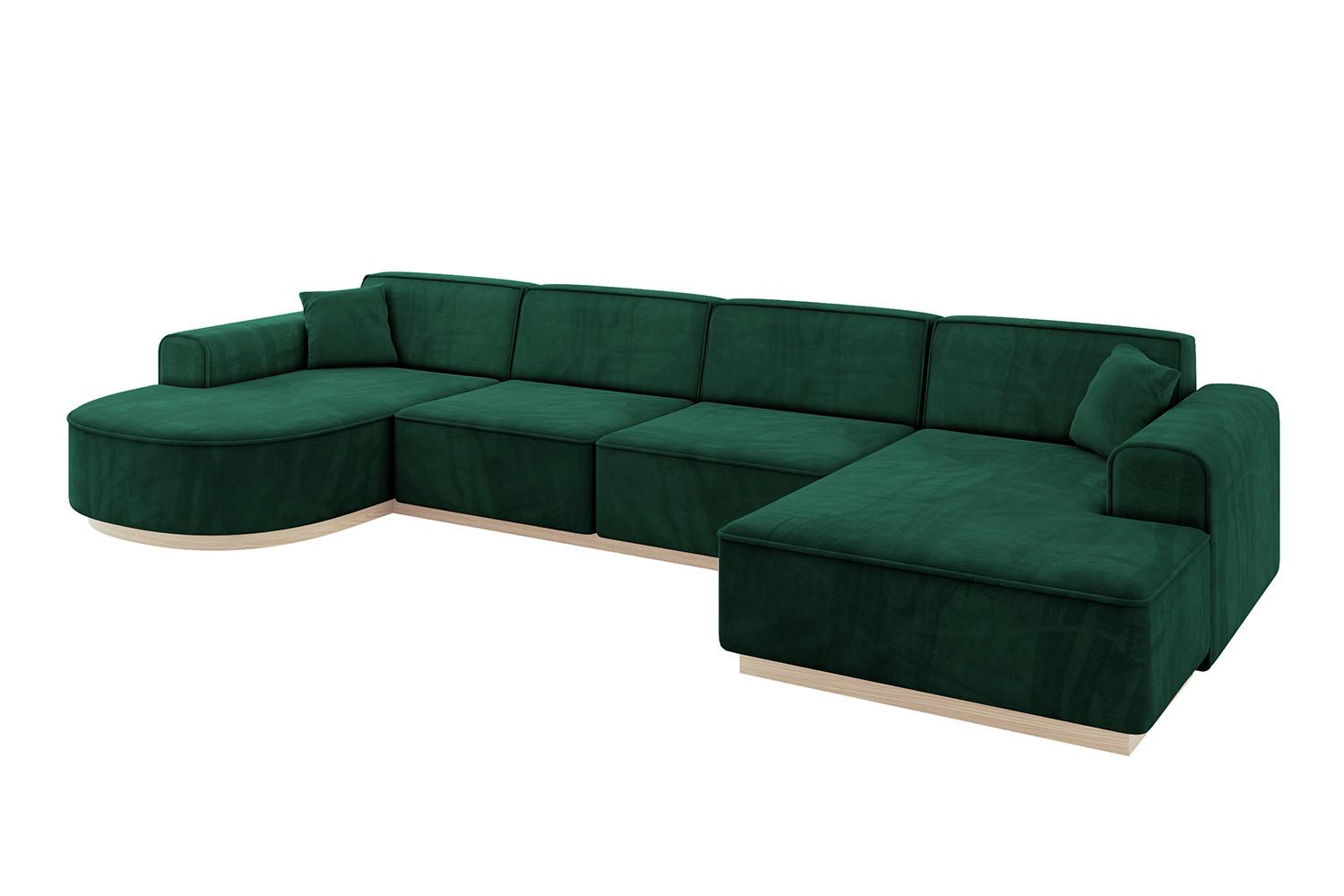 WOHNLANDSCHAFT ARRIO-U2 303x171x83 cm Dunkelgrün - Dunkelgrün, Holzwerkstoff/Textil (388/83/171cm) - ALTDECOR