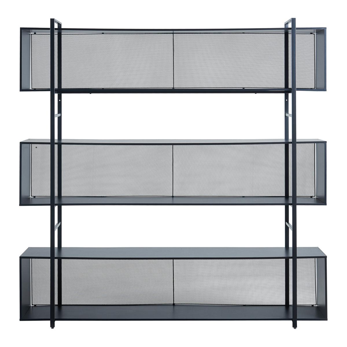 STANDREGAL Randaberg - Schwarz, Holzwerkstoff/Metall (180/180/33cm) - [en.casa]