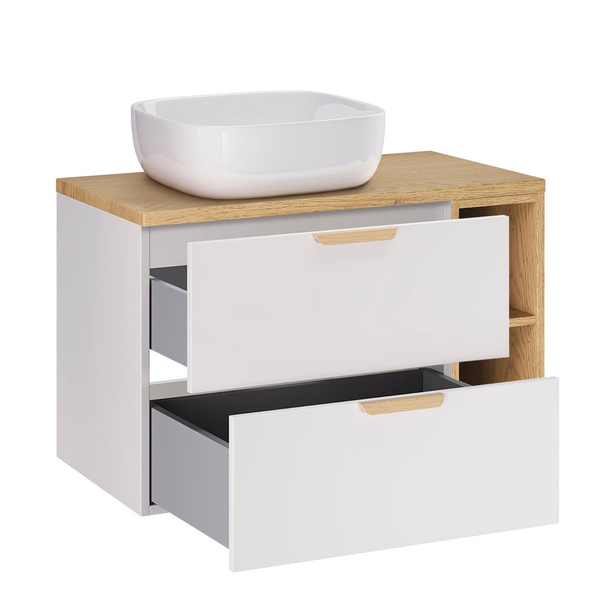 WASCHTISCH 80.6cm Oria Weiß - Weiß, Holzwerkstoff (80.6/50/46.5cm) - Petits-meubles