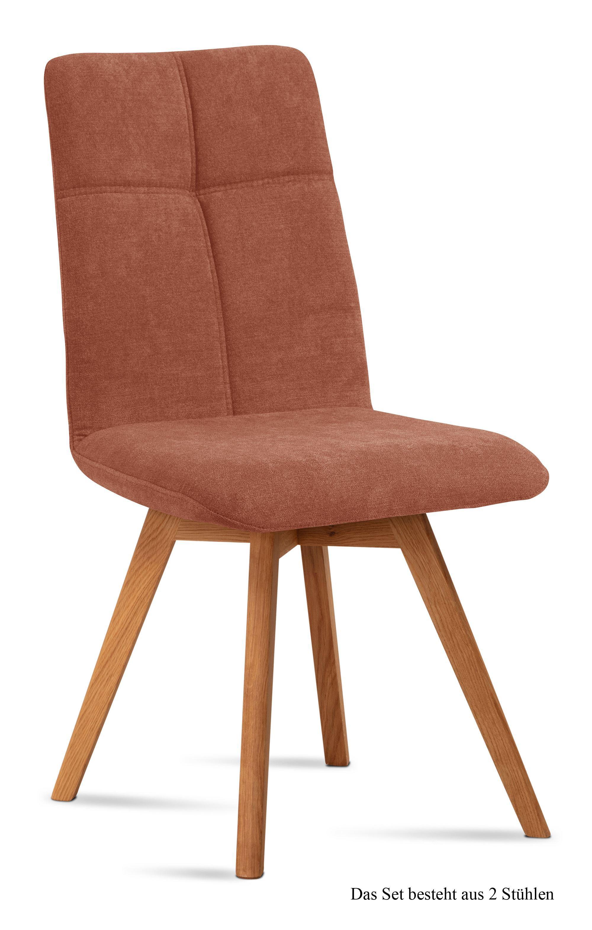 ESSZIMMERSTUHL (2er-Set) Dimut 47x92x60 Eiche geölt/Cognac - Cognac/Eichefarben, Kunststoff (60/92/47cm) - 58aufmkessel