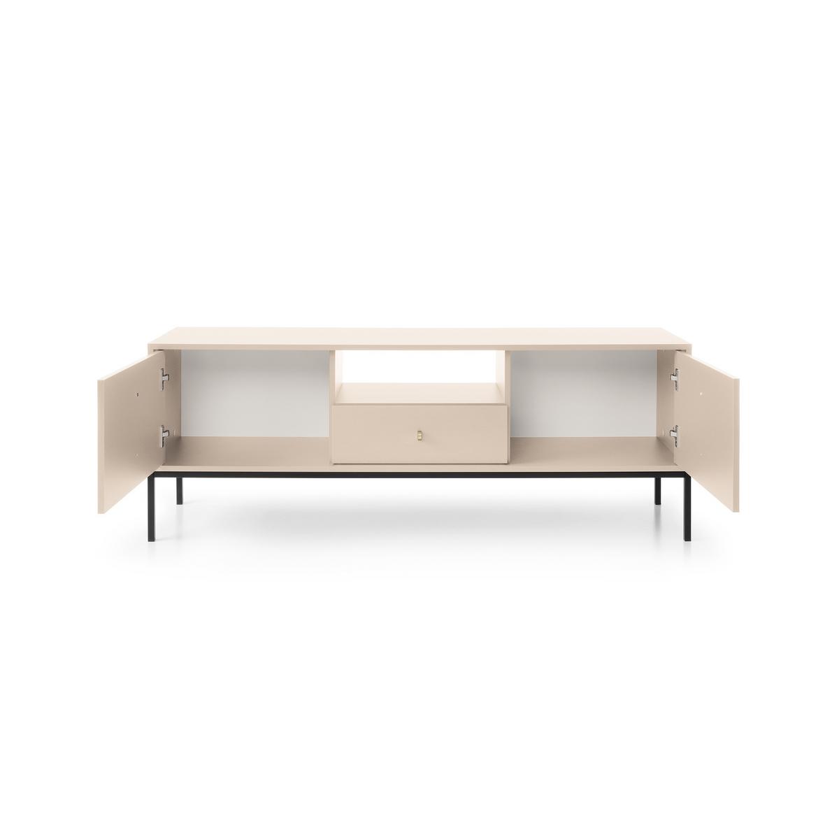 LOWBOARD MONDO 153,4x39x56,2 cm mit 1 Schubladen und 2 Türen Beige - Beige/Schwarz, Holzwerkstoff (153.4/56.2/39cm) - MASSENO