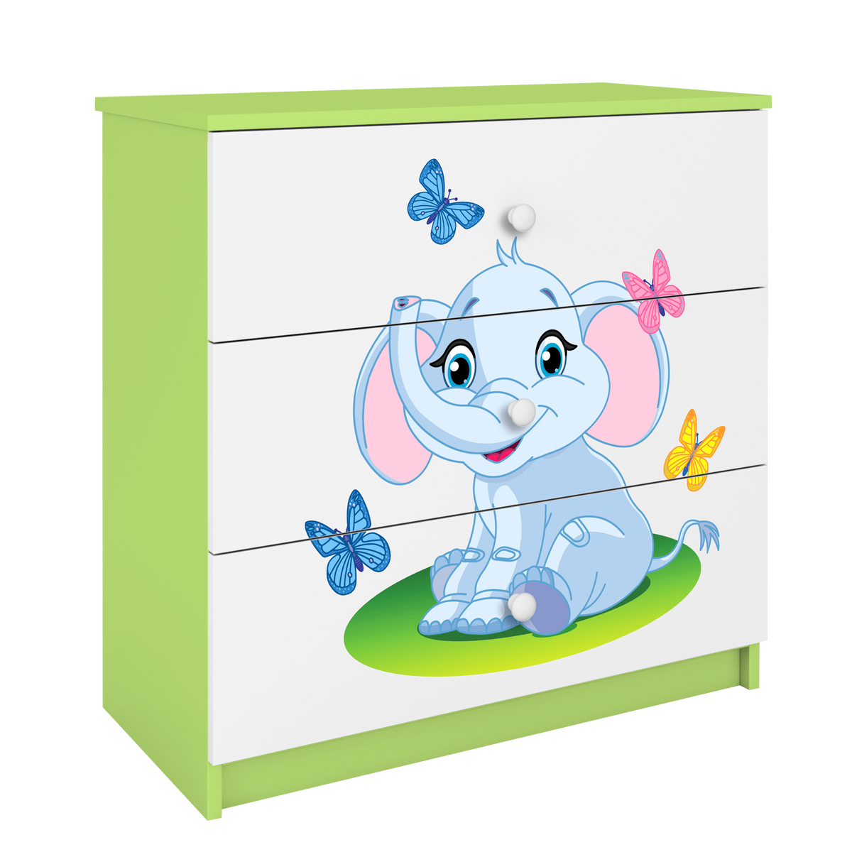 KOMMODE Babydreams Elefant 81/81/41 - Grün, Holzwerkstoff (81/81/41cm) - RAUMHIRSCH FURNITURE