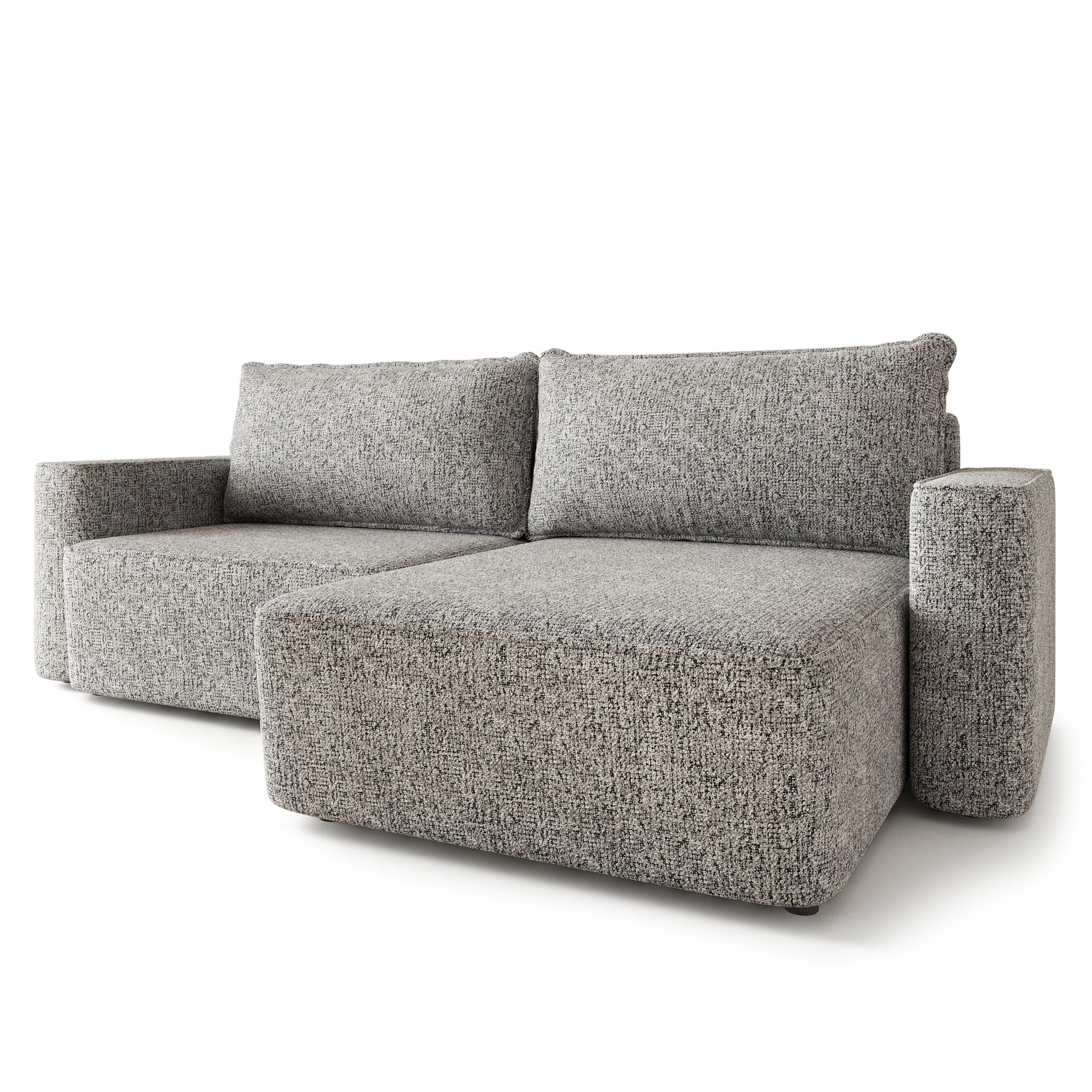 ECKSOFA BELISE BL Hellgrau Chenille mit Schlaffunktion - Hellgrau, Holz/Textil (252/162cm) - MASSENO