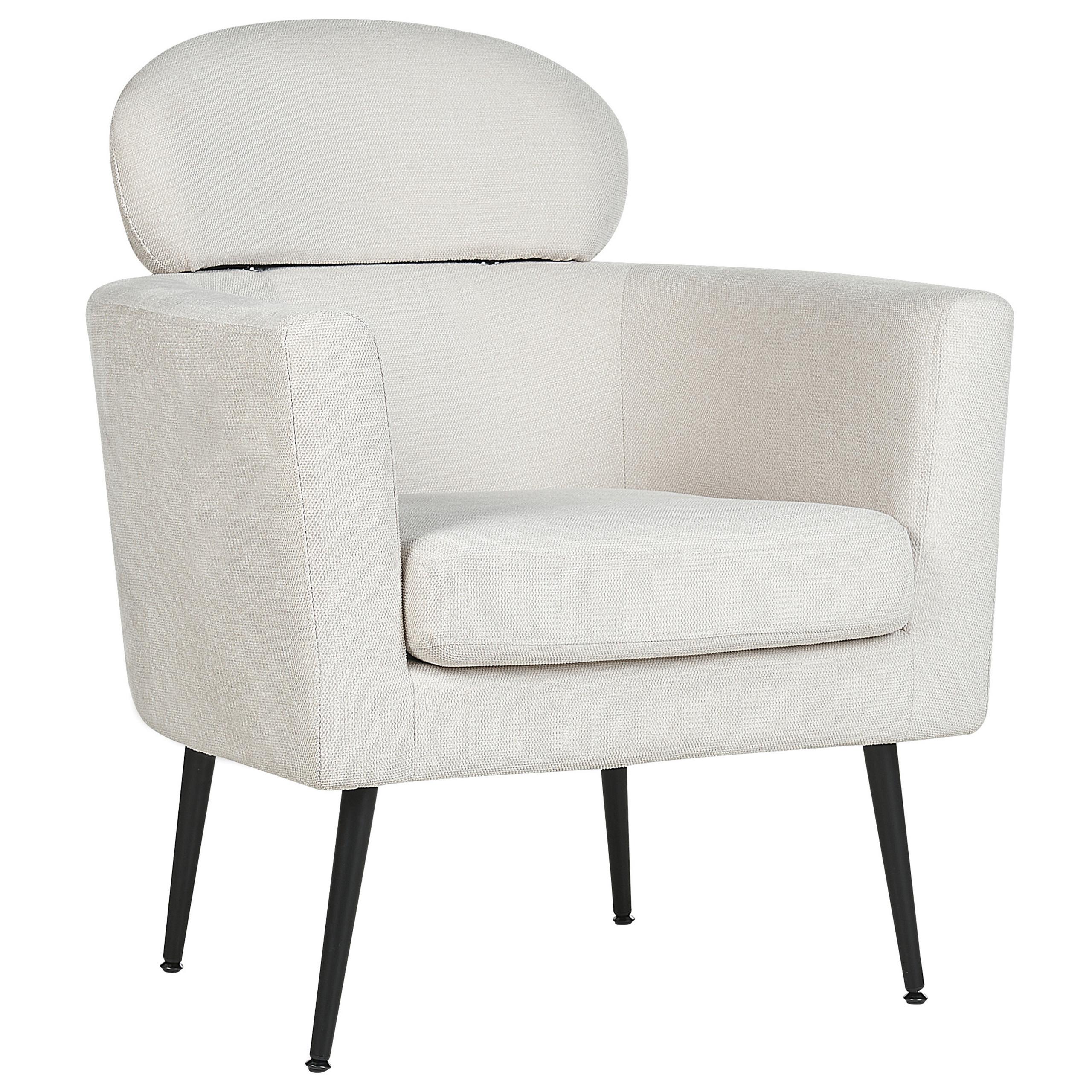SESSEL Polsterbezug Weiß Soby - Weiß, Holz/Textil (76/91/70cm) - Beliani