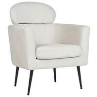 SESSEL Polsterbezug Weiß Soby - Weiß, Holz/Textil (76/91/70cm) - Beliani