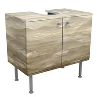WASCHBECKENUNTERSCHRANK Bergkette im Wolkendach 60/55/35 cm - Beige, Holzwerkstoff (60/55/35cm) - Bilderwelten