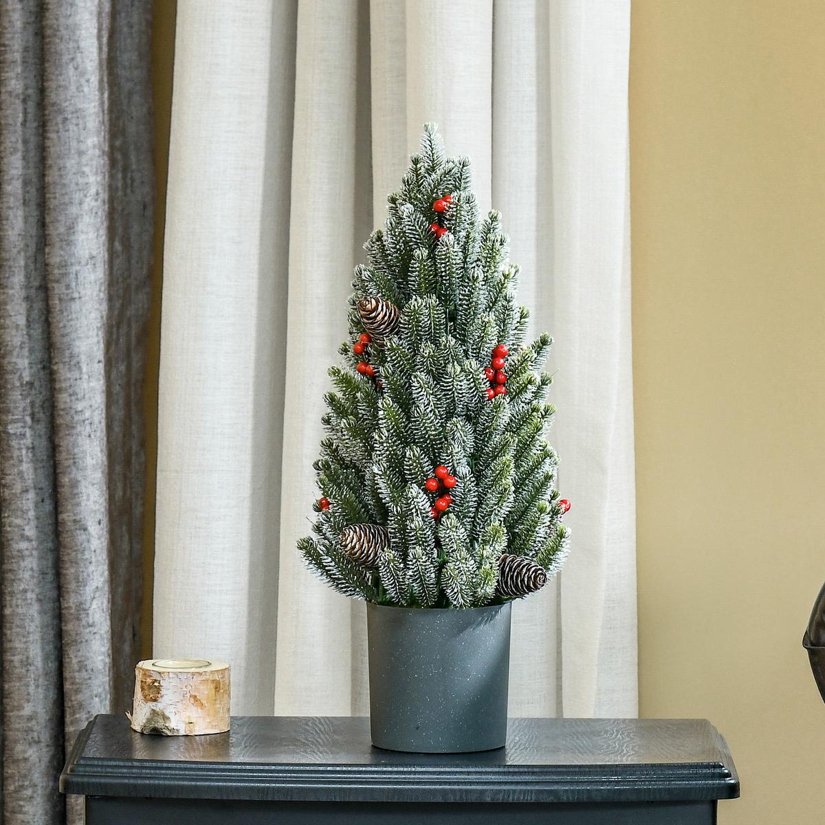 KÜNSTLICHER Weihnachtsbaum Tisch-Christbaum 170 Äste PE Kunststoff Grün - Grün, Kunststoff (47cm) - HOMCOM