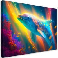 WANDBILD neon wal - Multicolor, Textil (60/40cm) - Feeby