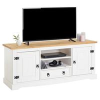 LOWBOARD TEQUILA - Weiß/Braun, Holz (140/61/47cm) - IDIMEX