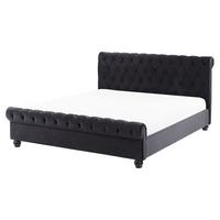BETT 160/200cm Schwarz Avallon - Schwarz, Textil (160/200cm) - Beliani