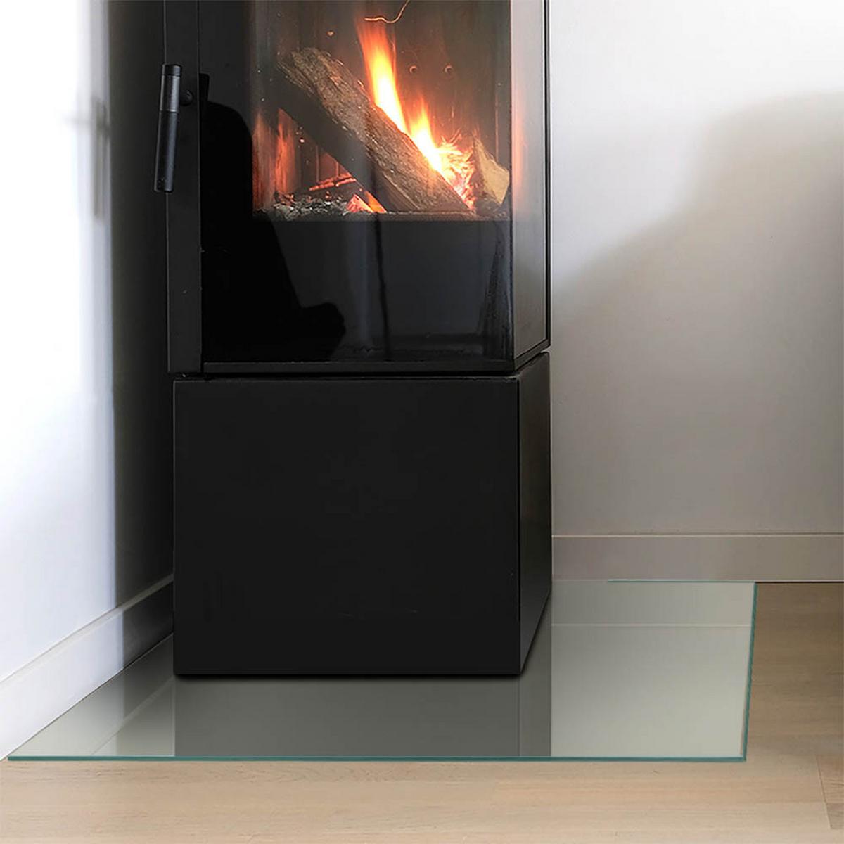 GLASPLATTE für Kamin 60x60 cm - Grün, Glas (60/60/0.4cm) - TULUP