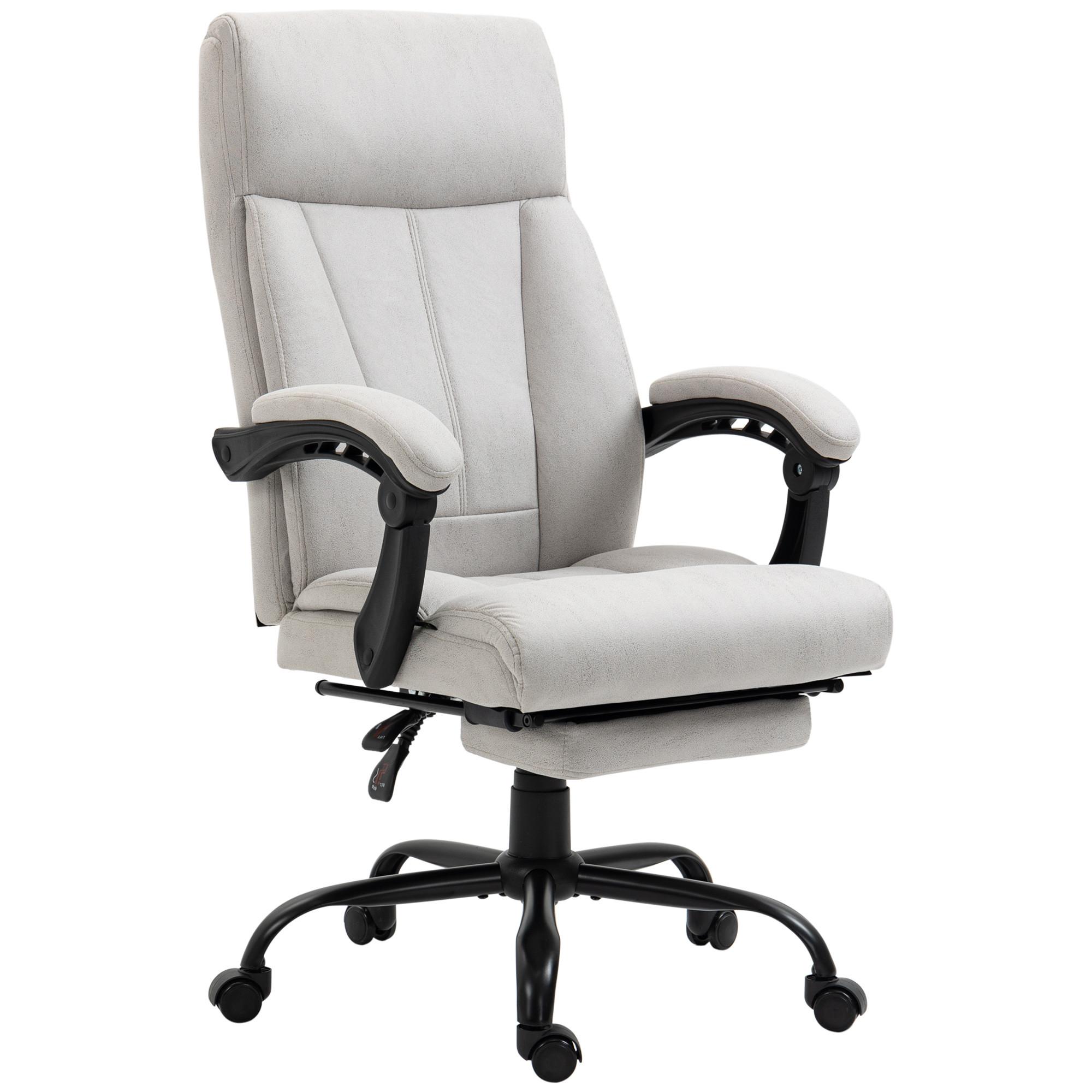 MASSAGE-BÜROSTUHL, 111-119cm Schreibtischstuhl mit Heizfunktion - Hellgrau, Kunststoff (74/119/65cm) - Vinsetto