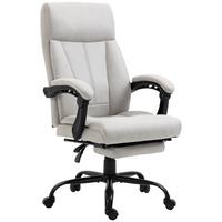 MASSAGE-BÜROSTUHL, 111-119cm Schreibtischstuhl mit Heizfunktion - Hellgrau, Kunststoff (74/119/65cm) - Vinsetto