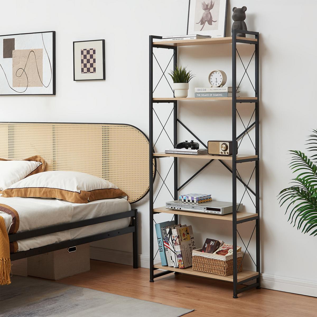 STANDREAGL Skørping - Eichefarben/Schwarz, Holzwerkstoff/Metall (65/160/30cm) - [en.casa]