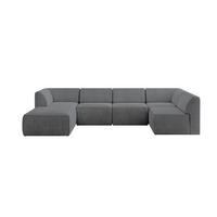 WOHNLANDSCHAFT Ottomane Links MOVO-L 345x180x78 cm Dunkelgrau Cord - Dunkelgrau, Holzwerkstoff/Kunststoff (345/78/180cm) - ALTDECOR