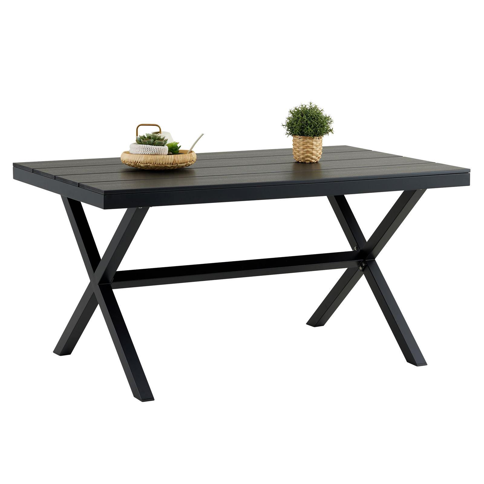 GARTENTISCH WINDY schwarz - Schwarz, Metall (90/150/76cm) - IDIMEX