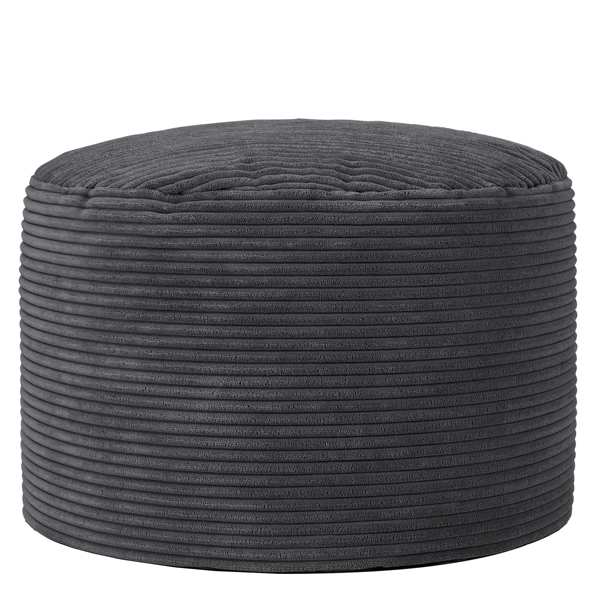 SITZPOUF Rund Milano - Schieferfarben/Anthrazit, Textil (55/35/55cm) - icon