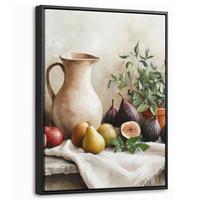 LEINWAND Bilder mit Rahmen - Obst - Kräuter - Ländlich - 30x40 - Naturfarben, Textil (30/40cm) - MuchoWow
