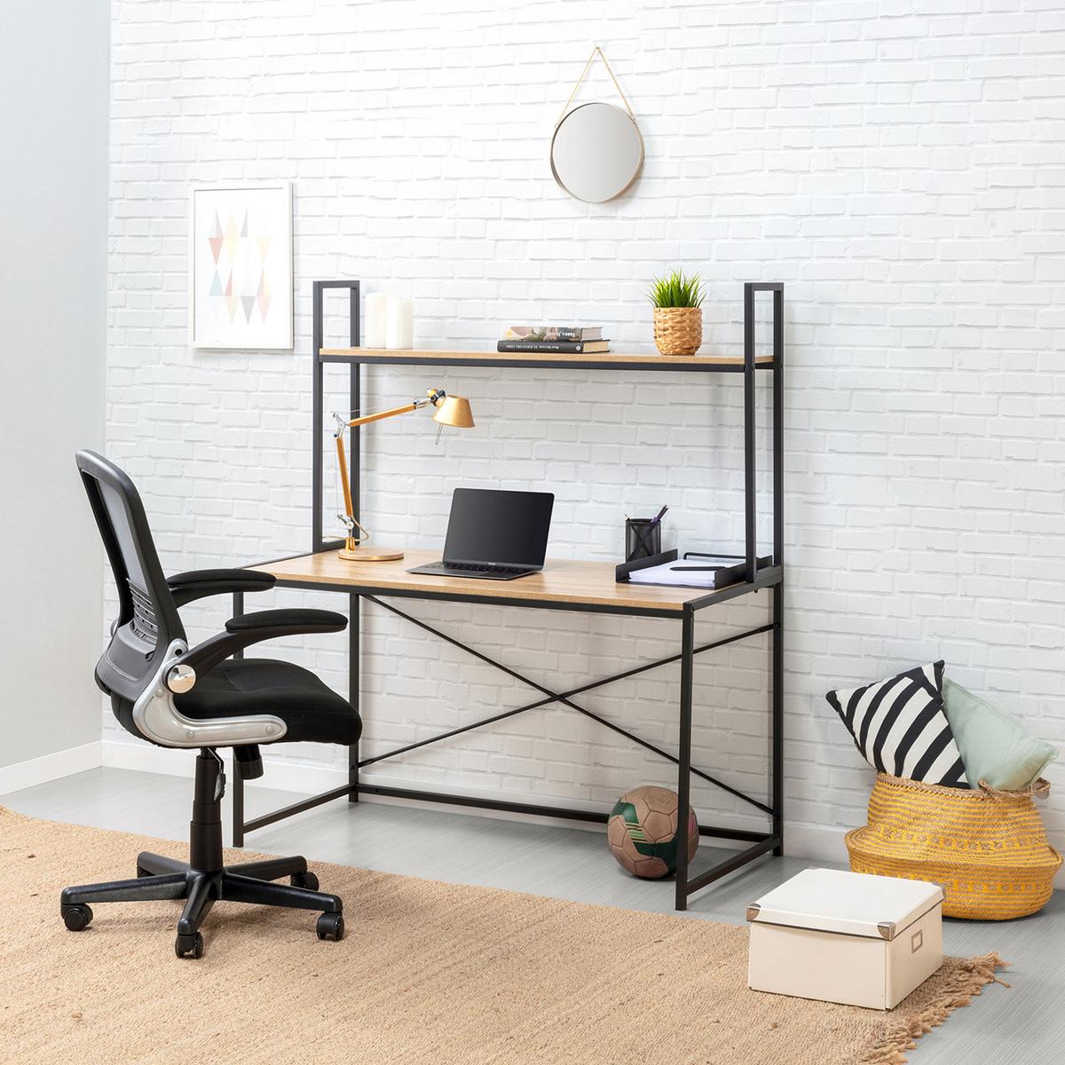 SCHREIBTISCH 120/60/138 Carmen schwarz - Schwarz, Holzwerkstoff (60/120/138cm) - VS Venta-stock