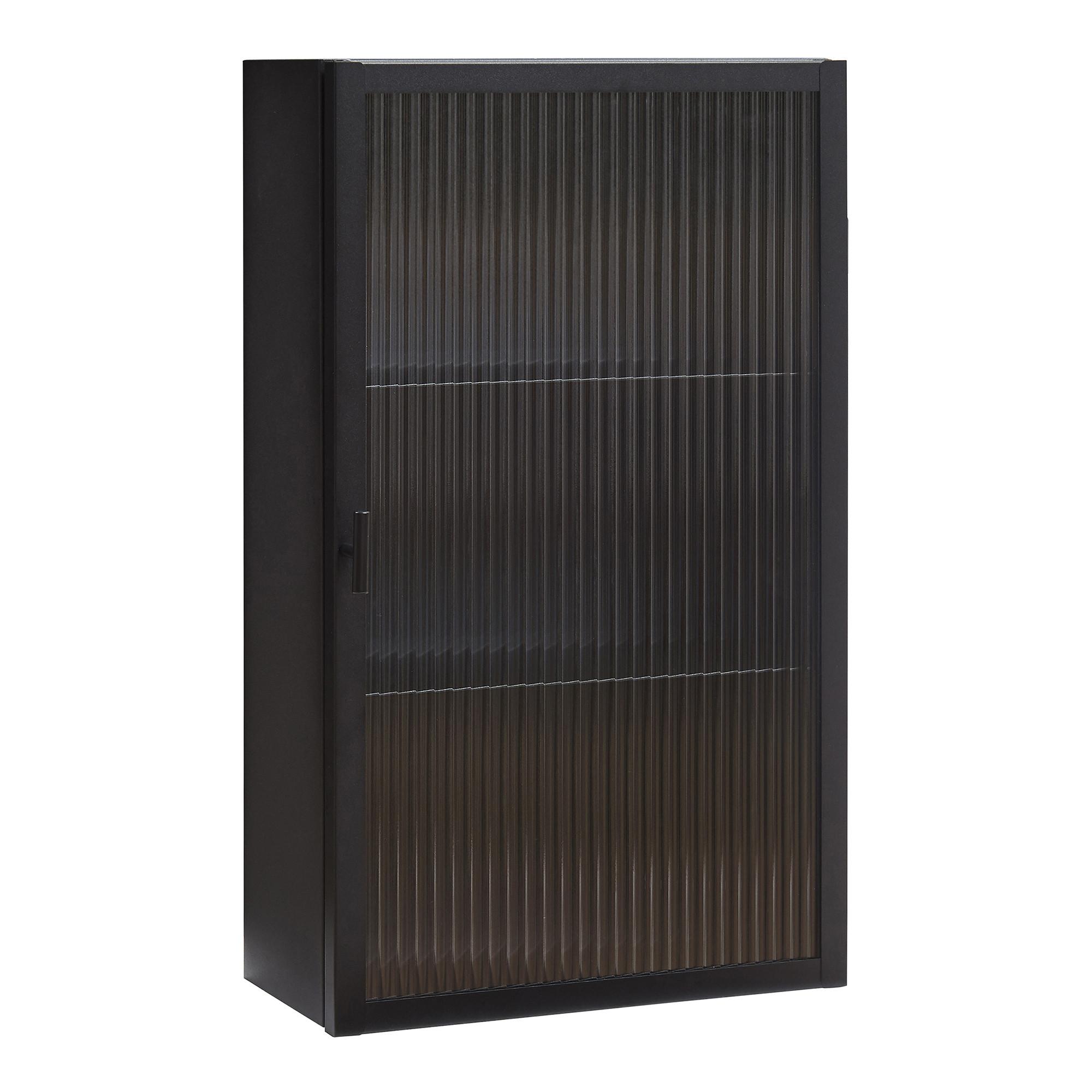 WANDSCHRANK Zundert - Schwarz, Glas/Metall (35/60/15cm) - [en.casa]