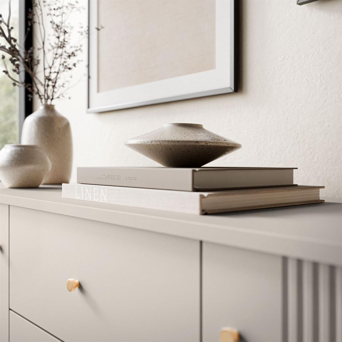 SIDEBOARD 2D3S VIVALDI mit Schubladen und geriffelten Fronten - Kaschmir, Holzwerkstoff (155/79/39cm) - Lookway
