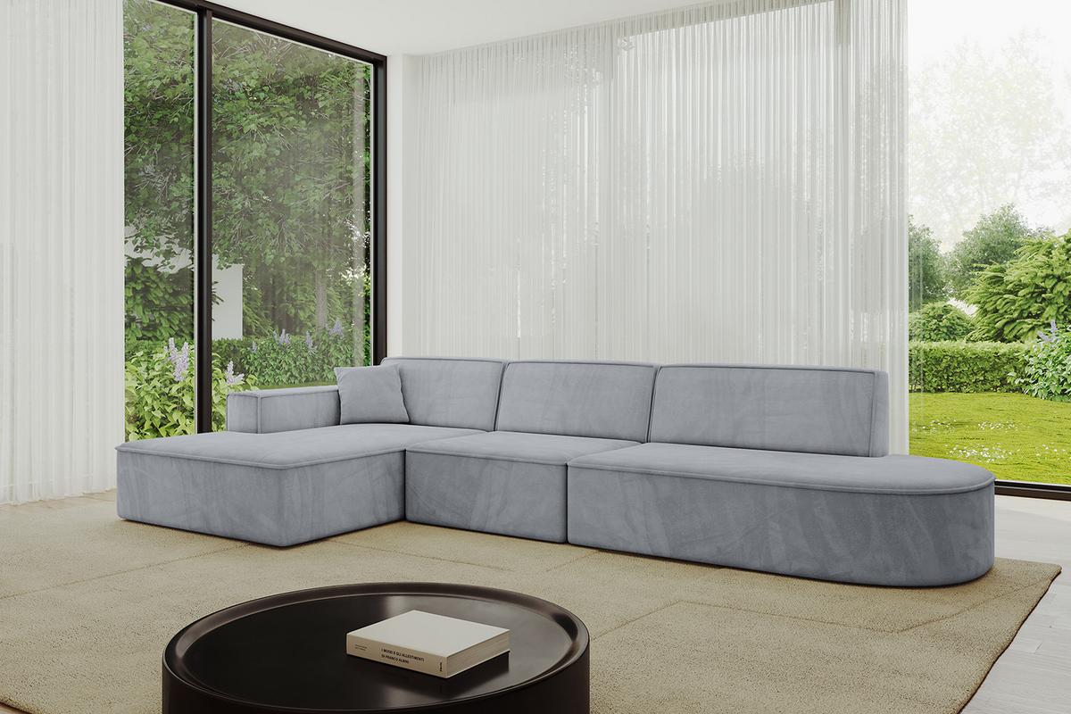 ECKSOFA Ottomane Links IREA-L2-v4 - 327x165x77 cm Grau - Titanfarben, Holzwerkstoff/Textil (327/165cm) - ALTDECOR