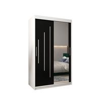 SCHWEBETÜRENSCHRANK 200/120/62 2-türig - Silberfarben/Schwarz, Holz/Kunststoff (120/200/62cm) - Abiks Möbel