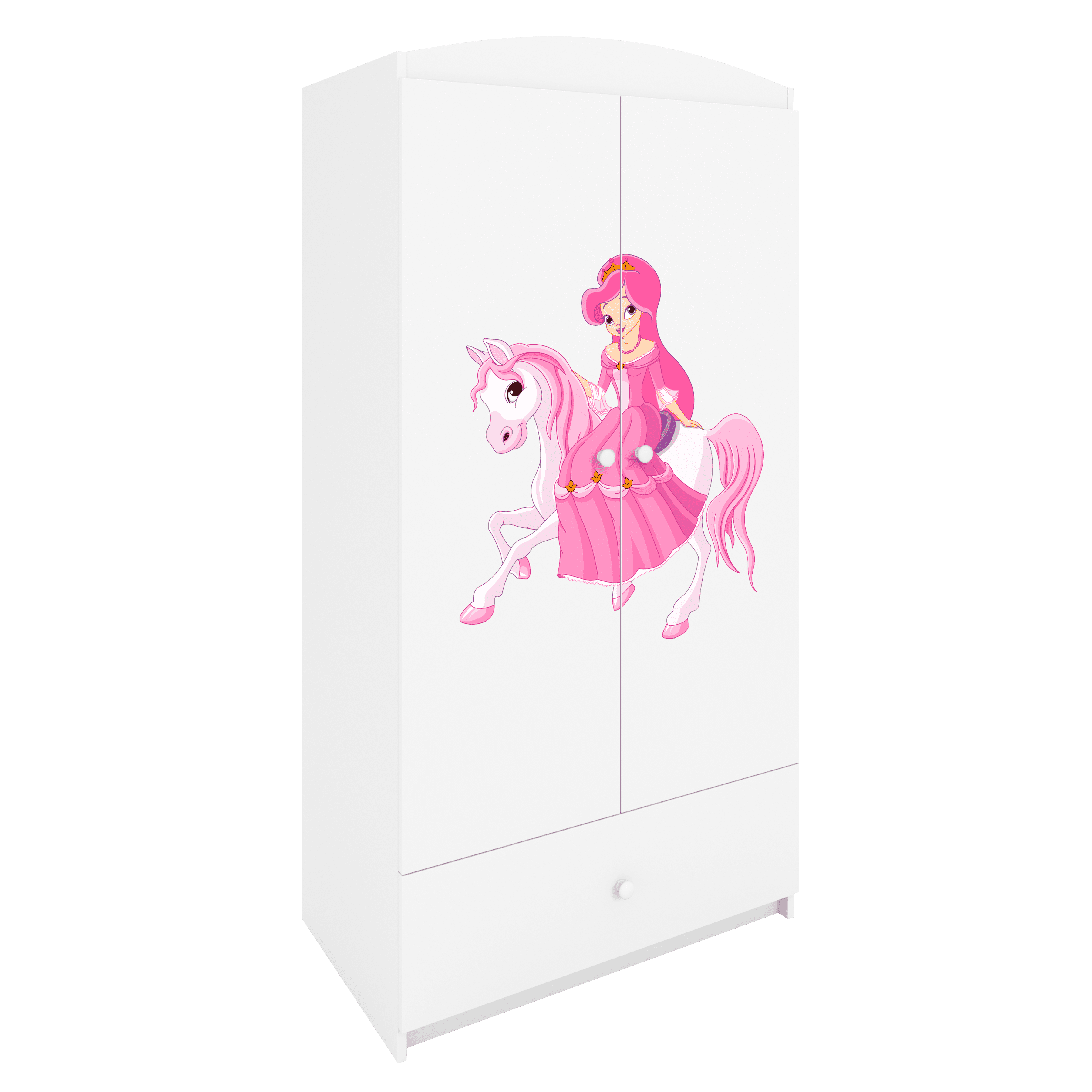 KINDERKLEIDERSCHRANK Prinzessin II - Weiß, Holzwerkstoff (90/175/52cm) - RAUMHIRSCH FURNITURE