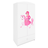 KINDERKLEIDERSCHRANK Prinzessin II - Weiß, Holzwerkstoff (90/175/52cm) - RAUMHIRSCH FURNITURE
