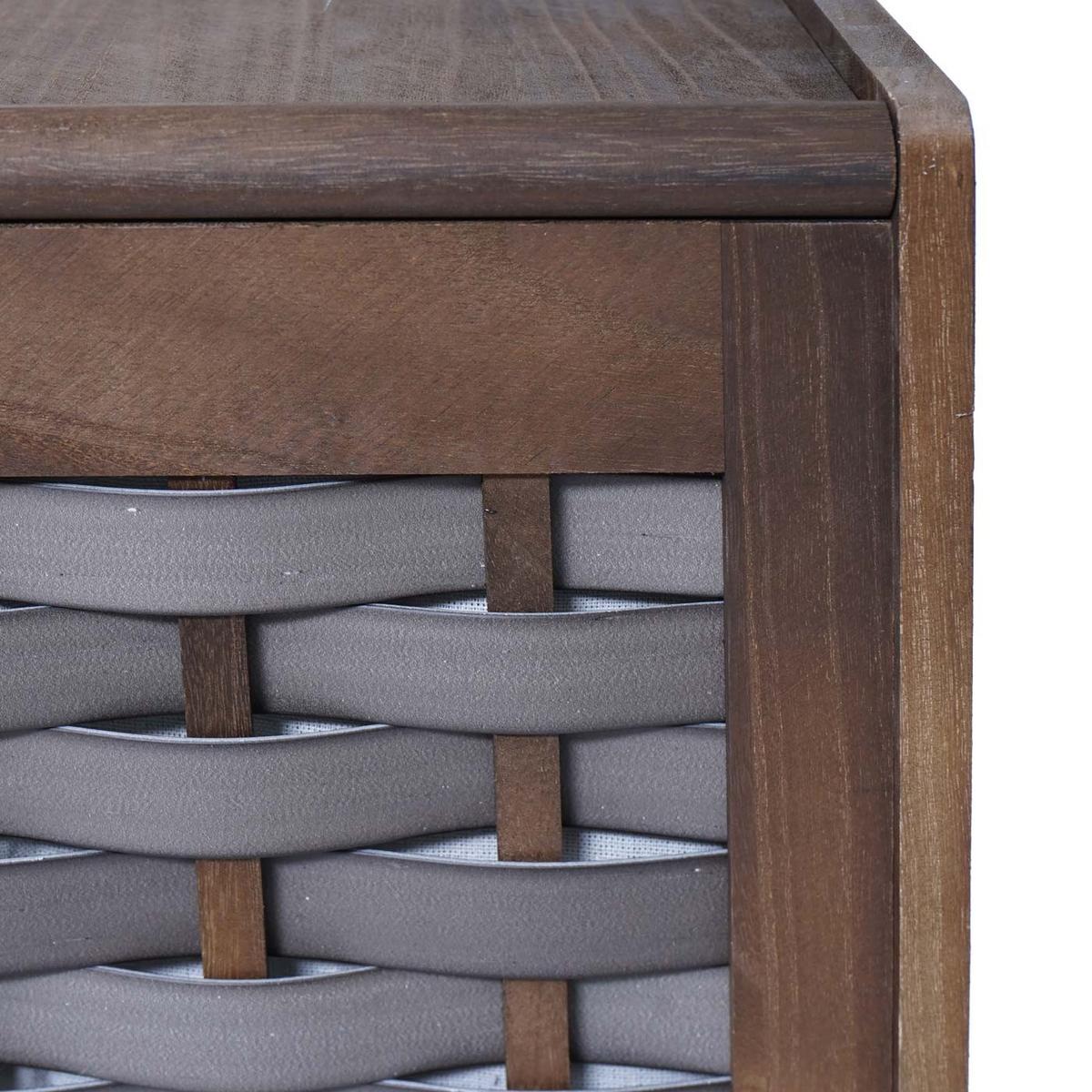 WÄSCHEKORB Braun, Grau - Braun/Grau, Holz (51/61/35cm) - MCW