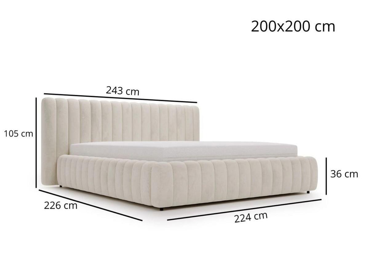 POLSTERBETT Bliss 200x200 Beige - Beige, Textil (200/200cm) - Graingold