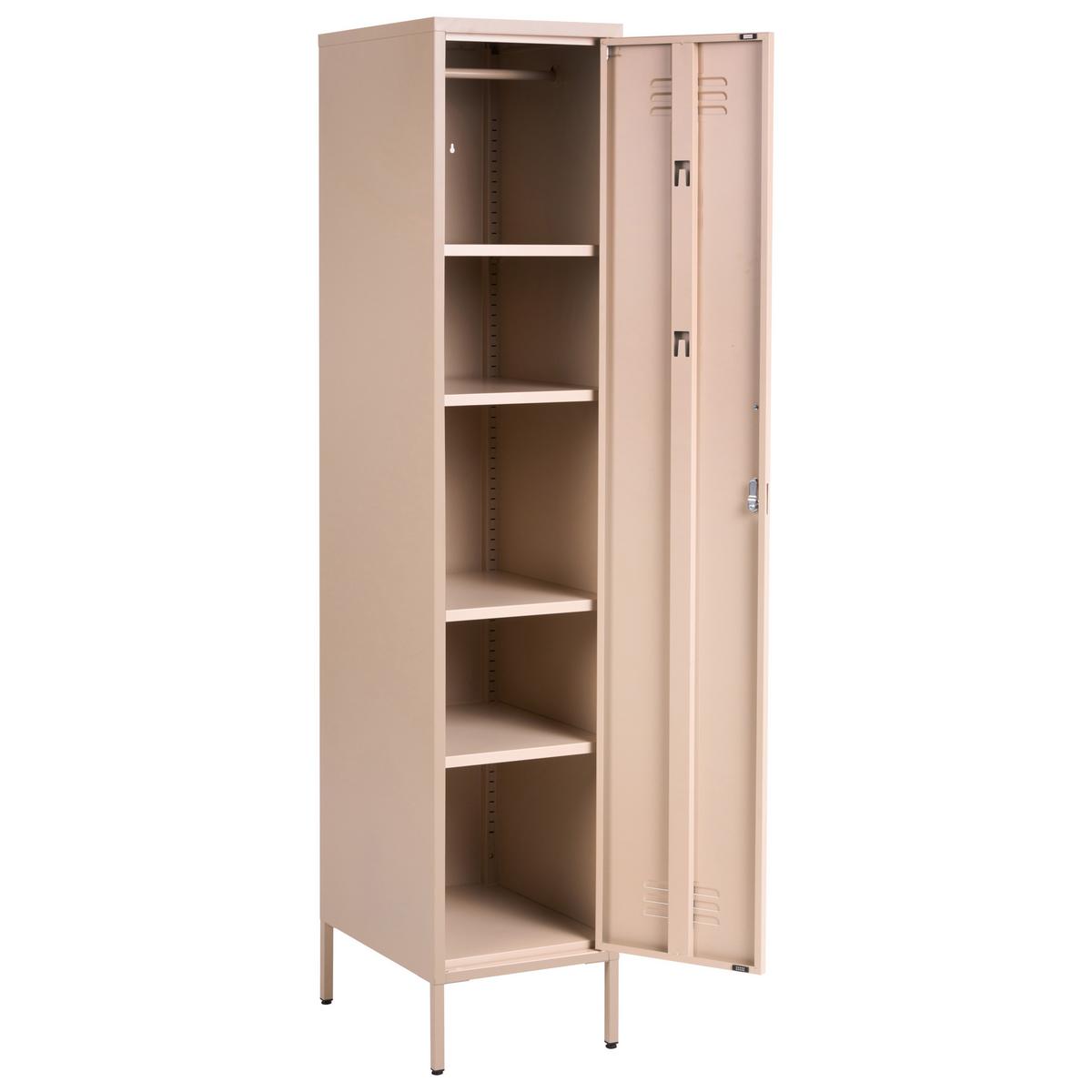 BÜROSCHRANK Metall Beige Frome - Beige, Metall (38/185/50cm) - Beliani