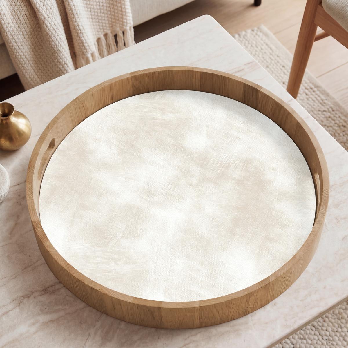TABLETT Dezent - Textur - Beige 50x50 cm - Creme, Holz (50/5/5cm) - OnlyWow