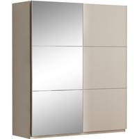 SCHWEBETÜRENSCHRANK Visto mit 2 Türen und Spiegel, 150 cm, Sandbeige - Sandfarben, Holzwerkstoff (150/215/65cm) - Beautysofa