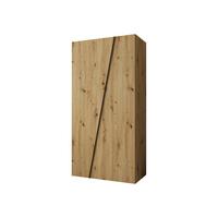DREHTÜRENSCHRANK Zen 100 cm - Schwarz/Eiche Artisan, Holzwerkstoff/Kunststoff (100/202/50cm) - MIRJAN24