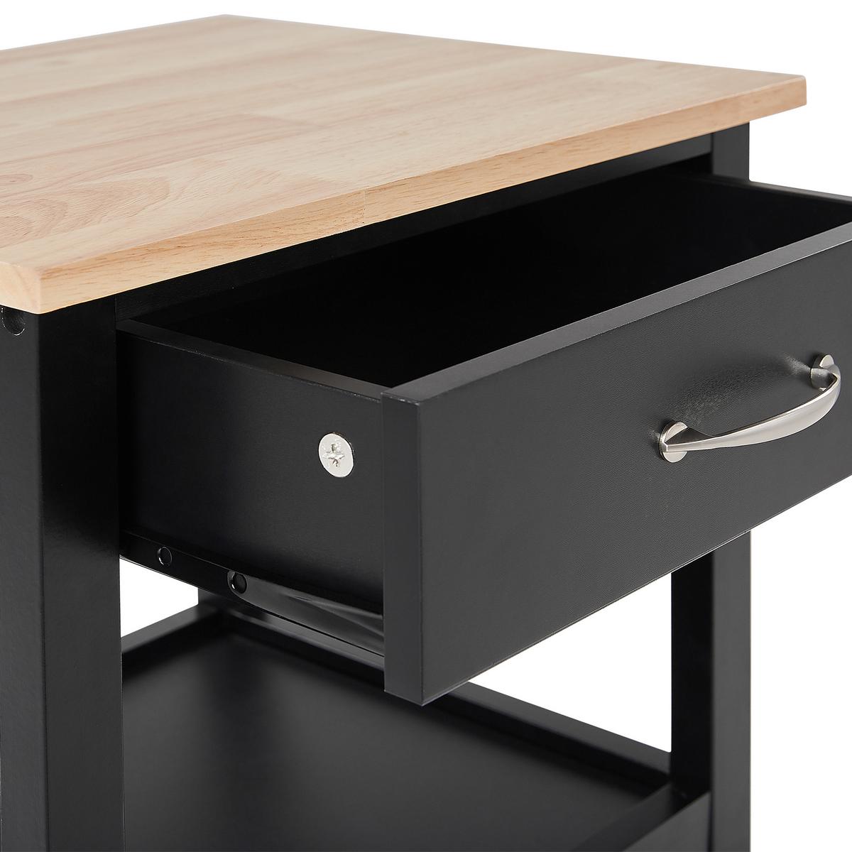 SERVIERWAGEN Schwarz Siena - Schwarz/Braun, Holzwerkstoff (39/89/48cm) - Beliani