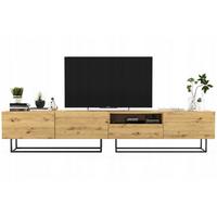 TV-LOWBOARD 2-er Set Enjoy Eiche Artisan Matt Schublade mit Metallrahmen 120 cm - Schwarz/Eiche Artisan, Keramik/Holzwerkstoff (240/46/35cm) - Meble Lindner