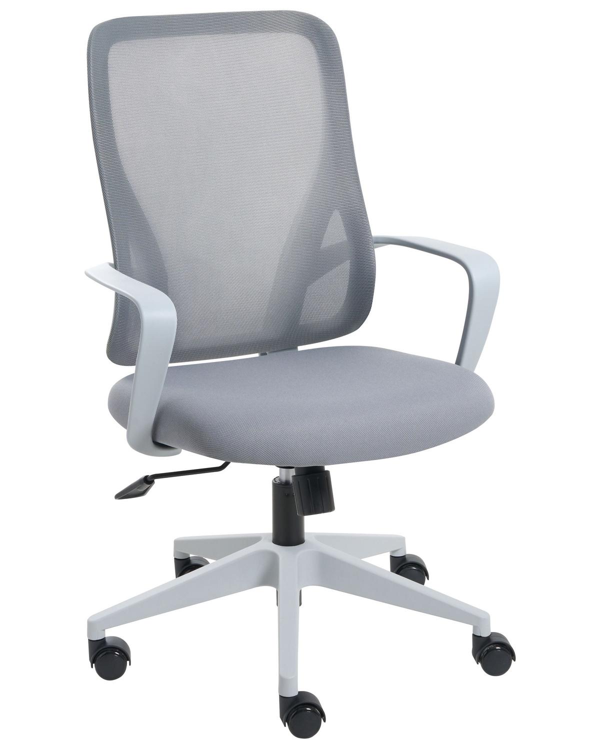BÜROSTUHL Hellgrau Luma - Hellgrau/Grau, Textil (60/98/60cm) - Beliani