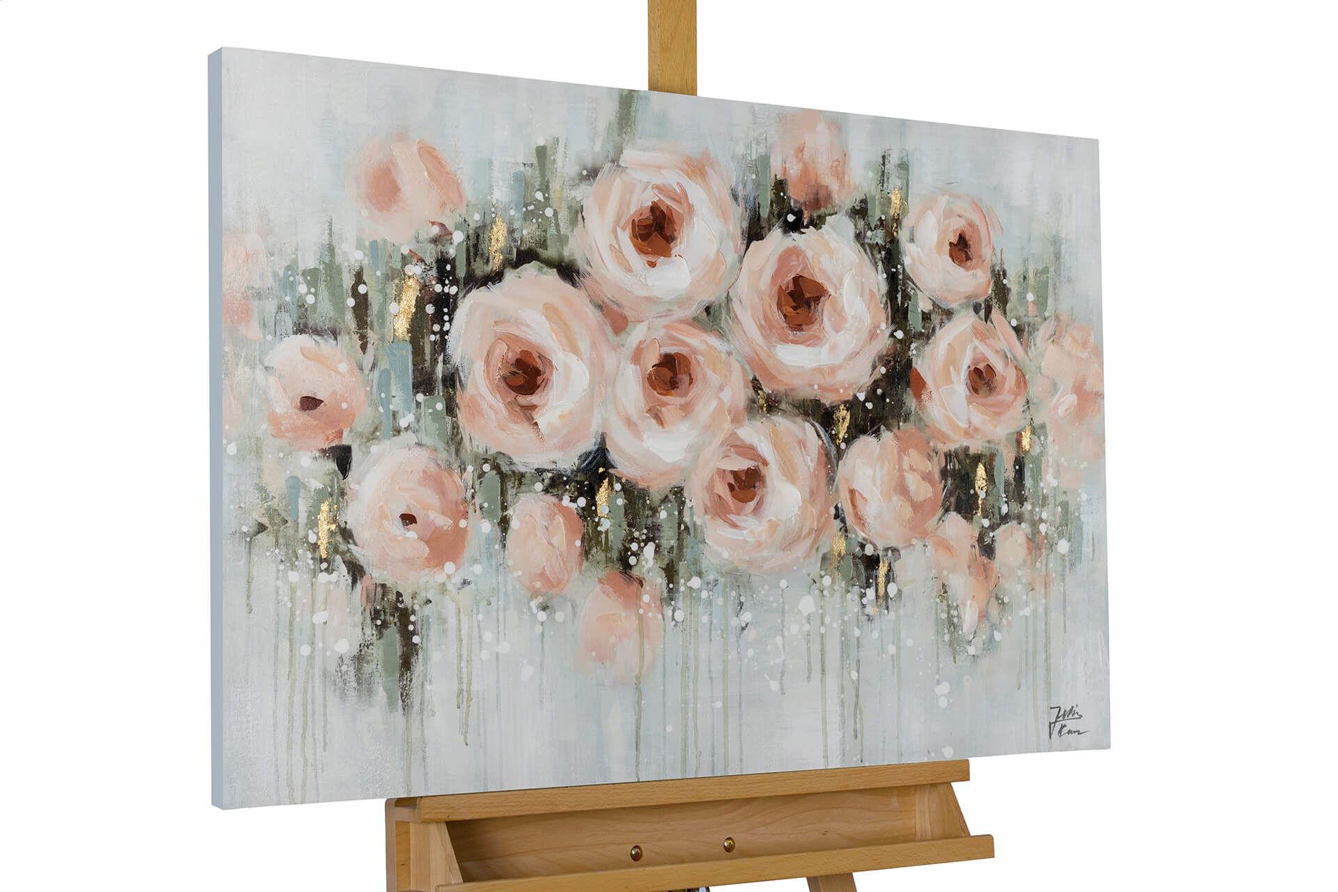 ACRYLBILD HANDGEMALT 90/60 cm - Beige/Grau, Holz/Textil (90/60cm) - KUNSTLOFT