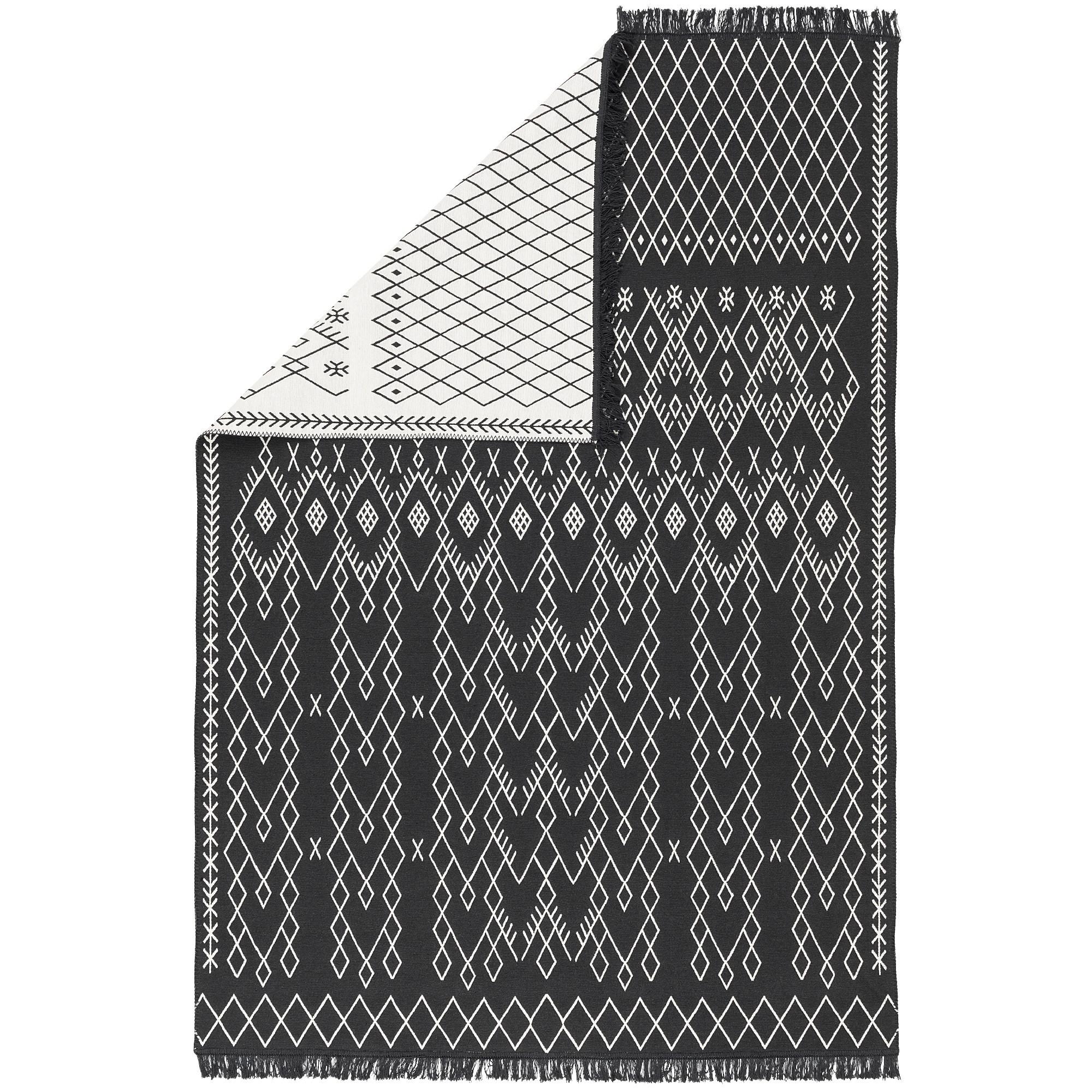 TEPPICH BEIDSEITIG ETHNO KELIM - Schwarz/Weiß, Textil (160/230cm) - Pergamon