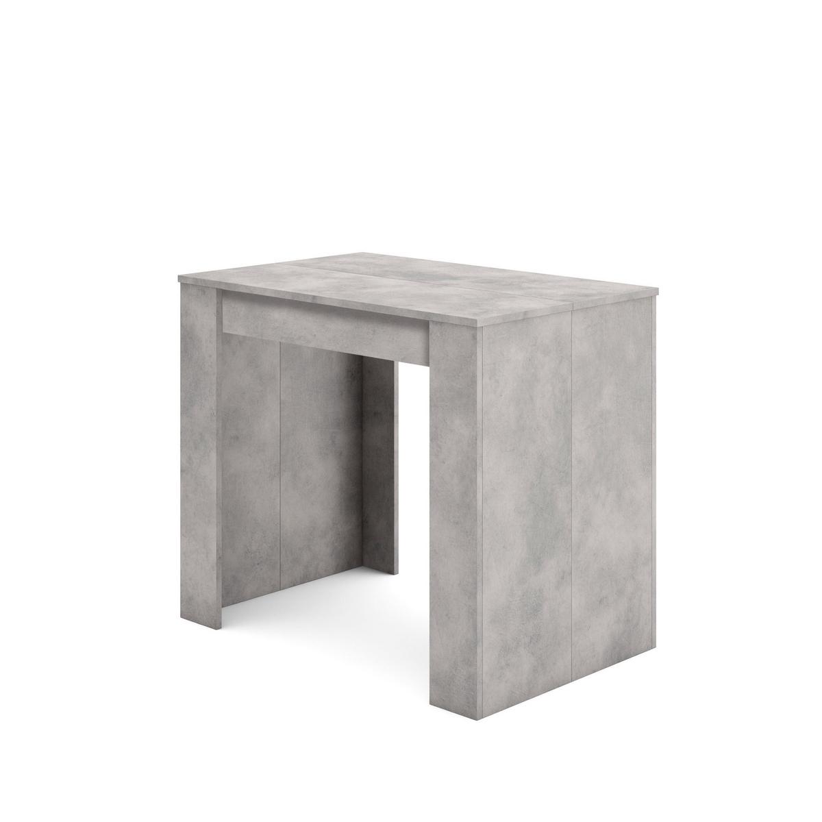 KONSOLENTISCH ausziehbar 58 bis 180cm, für 8 Gäste, zementgrau, 90/58/77cm - Grau, Holzwerkstoff (90/180/77cm) - Skraut Home