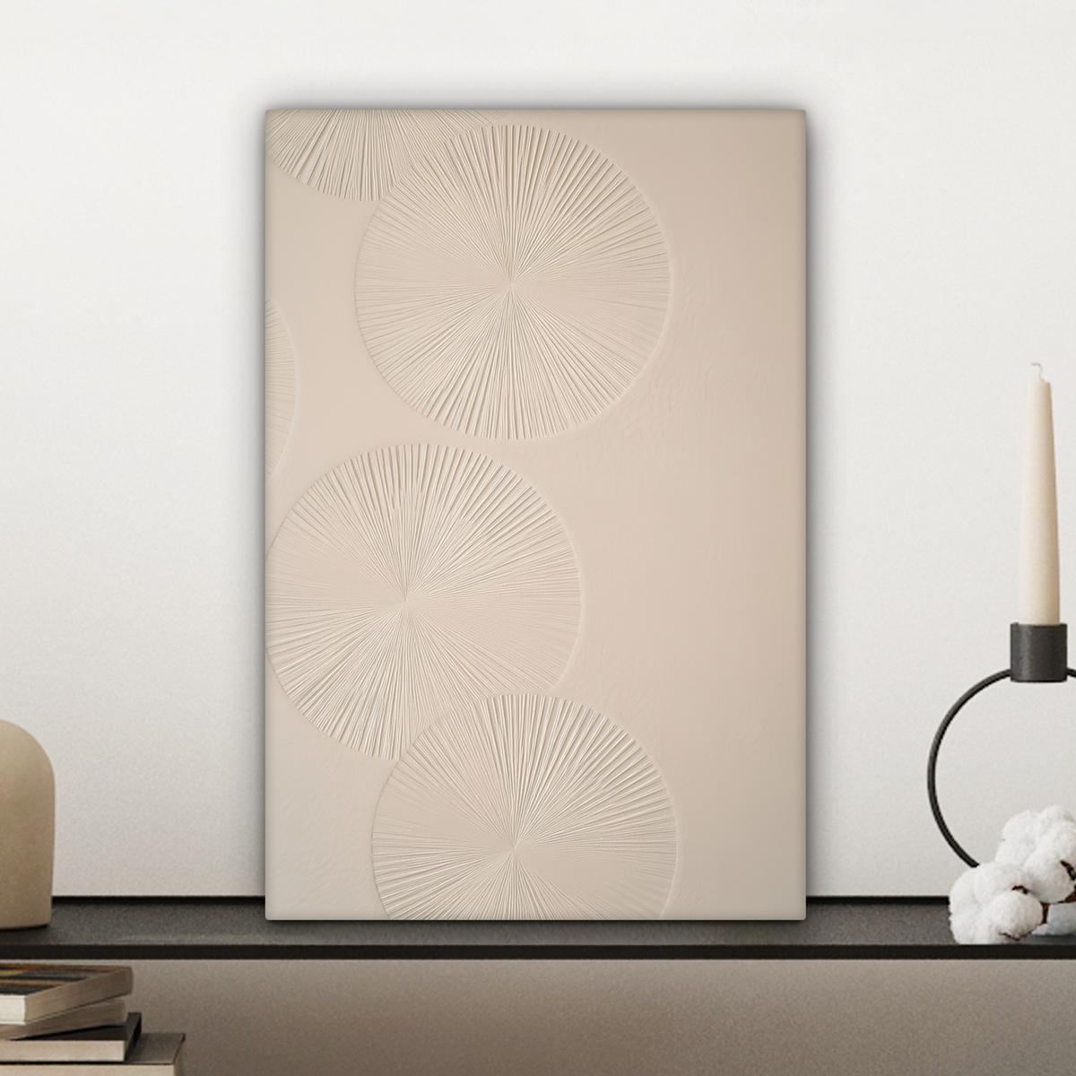 LEINWANDBILD Japandi - Beige - Modern Deko Wohnzimmer 20x30 cm - Ecru, Textil (20/30cm) - MuchoWow