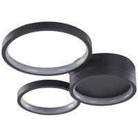 DECKENLEUCHTE Agnat 36/41/7 cm - Schwarz, Metall (36/45/7cm) - Beliani