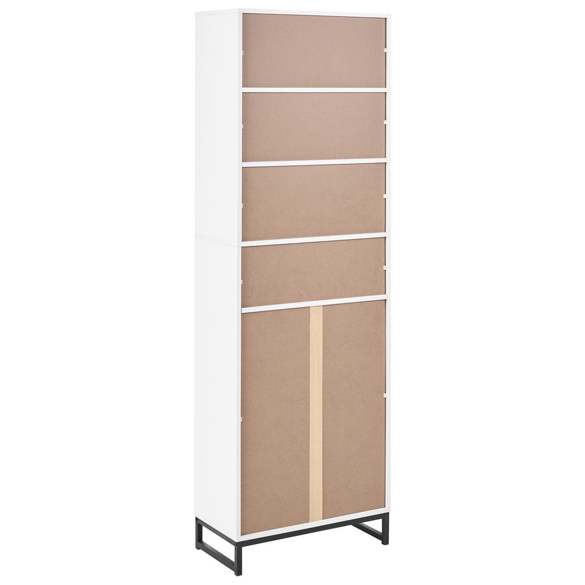 SCHUHSCHRANK Weiß Matane - Schwarz/Weiß, Holzwerkstoff (60/186/33cm) - Beliani