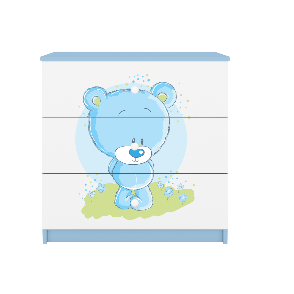 KOMMODE Babydreams Blaubär 81/81/41 - Blau, Holzwerkstoff (81/81/41cm) - RAUMHIRSCH FURNITURE