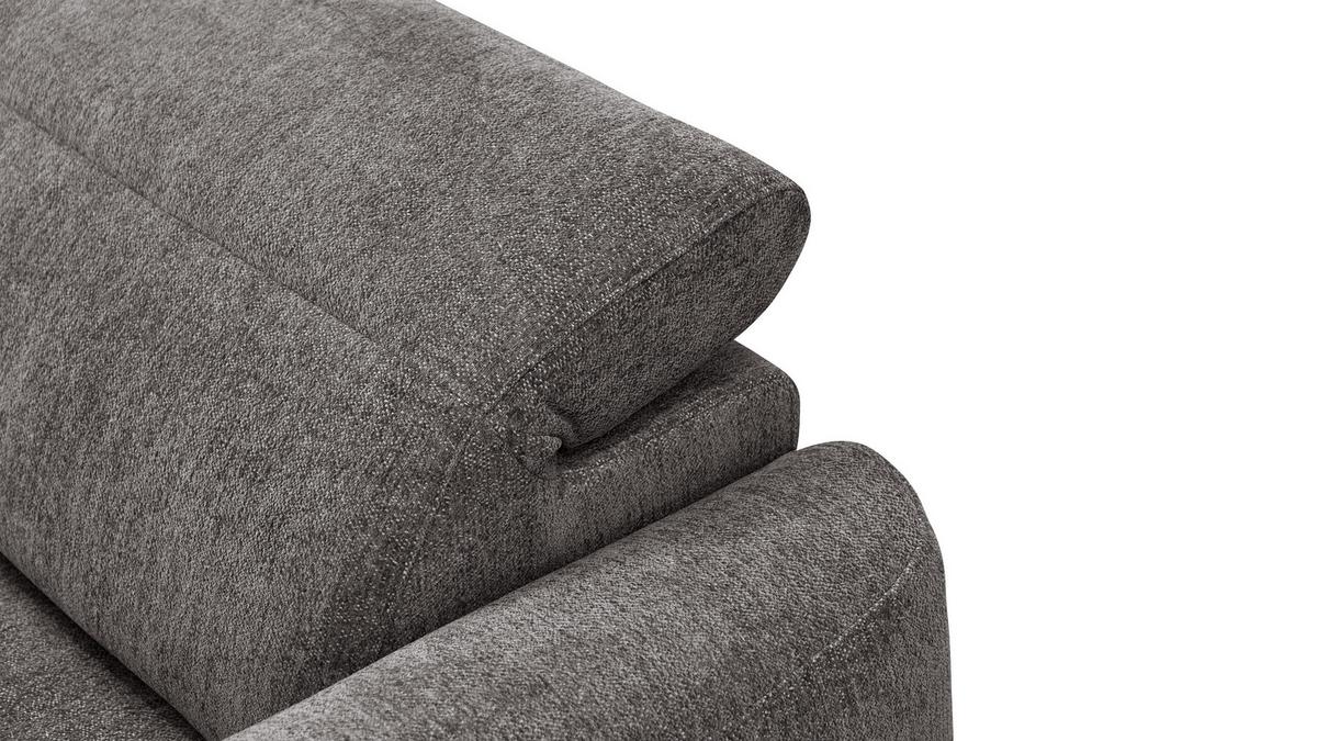 ECKSOFA NERO 4-Sitzer, dunkelgrau - Dunkelgrau/Schwarz, Holz/Textil (272/81/159cm) - Wozimo
