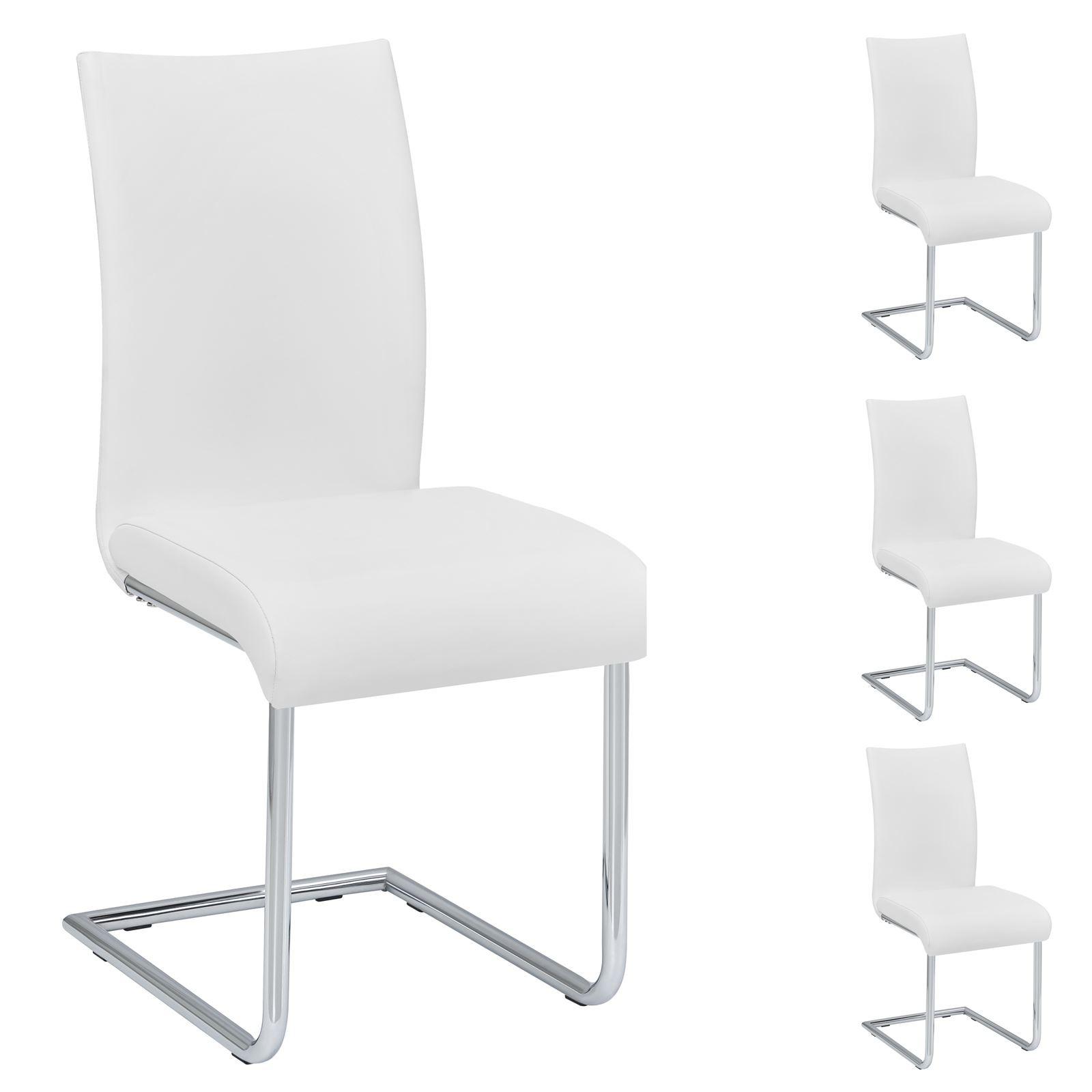 ESSZIMMERSTUHL ALADINO 4er-Set weiß - Weiß, Textil/Metall (43/94/56cm) - IDIMEX